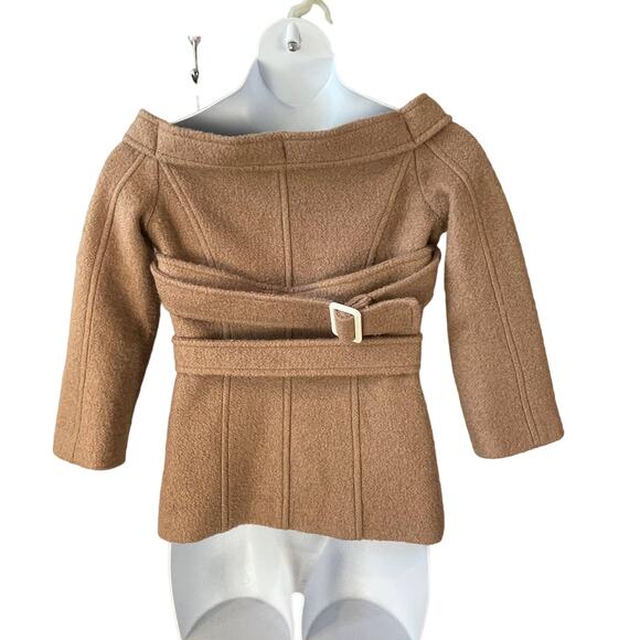 Quaint by Durlana Quantas Wool Bouclé Portrait Neckline Coat Size 38 - Picture 6 of 7